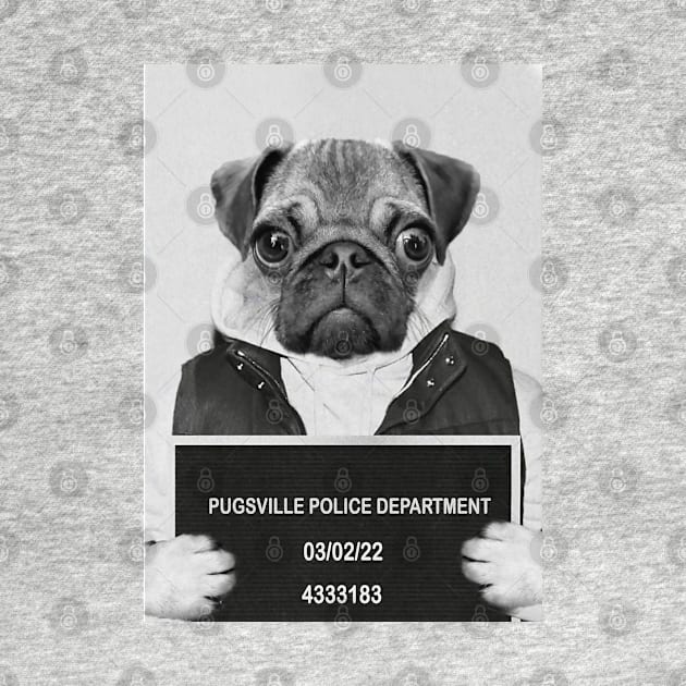 Mug Shot with Criminal Pug by luigitarini